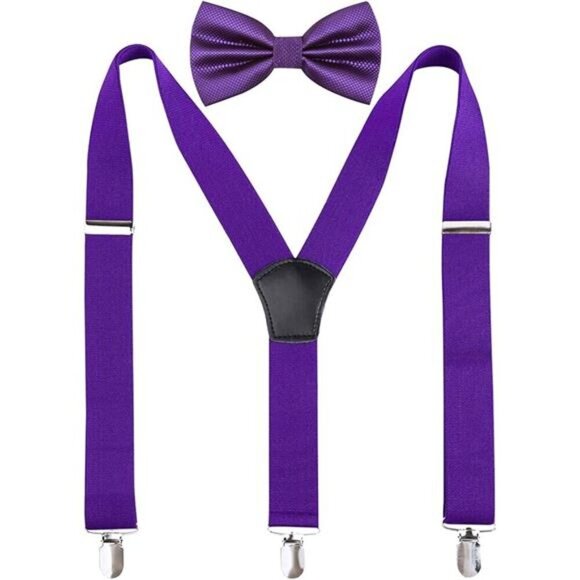 Alizeal Men's Y-Back Adjustable Suspender and Bowtie Set - Picture 8 of 8